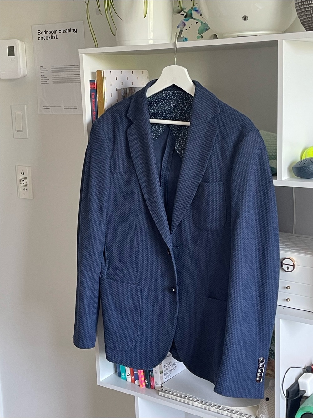 NEW Navy Textured Blazer - Tailored Single-Breasted Jacket UNISEX